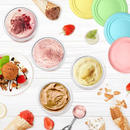 Creami Pints and Lids for Ninja,4 pack Creamy Icecream Containers Cups Jars Tubs Canisters Set,Smoothie Pot Compatible with NC299AMZ & NC300s Series Creamer Ice Cream Maker Machine