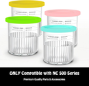 Creami pint ice cream containers and lids for Ninja, 4-piece set of cream ice cream containers/cups/jars/buckets, compatible with NC500/501 series cream ice cream machines.