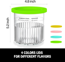 Creami pint ice cream containers and lids for Ninja, 4-piece set of cream ice cream containers/cups/jars/buckets, compatible with NC500/501 series cream ice cream machines.