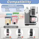 Pints and Lids Replacement Compatible with Ninja Swirl by Creami NC700 Series Ice Cream Makers, 16oz Cup Containers Replacement for Creami Swirl NC701 NC701Q CN701CO, 4-Pack, BPA Free, Clear