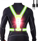 Running Lights - High Quality - LED - USB Rechargeable - Reflective Vest - One Size