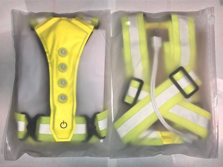 Running Lights - High Quality - LED - USB Rechargeable - Reflective Vest - One Size
