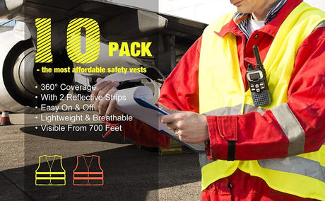 Doodadeals® 2x Adult Safety Vest - Safety Vest - Car - Orange