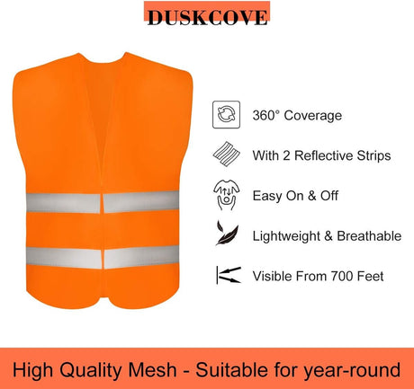 Doodadeals® 2x Adult Safety Vest - Safety Vest - Car - Orange