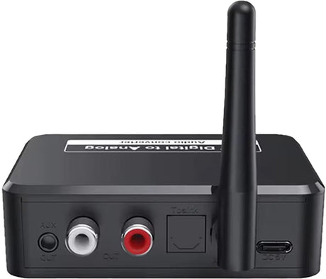 Bluetooth Receiver - Bluetooth Receiver for Audio - BT 5.3 - SPDIF/Optical/RCA Output - B35T - Black