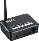 Bluetooth Receiver - Bluetooth Receiver for Audio - BT 5.3 - SPDIF/Optical/RCA Output - B35T - Black