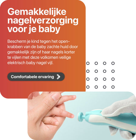 Smart-Tech Baby Electric Nail Files - Baby Nail Care - LED - Baby Nail Files - Blauw