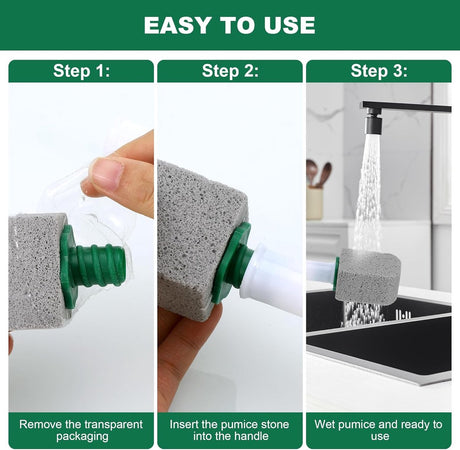 Toilet pumice stone - 10 pieces - Replaceable - Pumice stone stick - Descaler - With handle