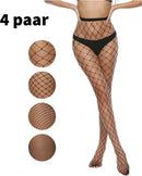 4-Piece Black Fishnet Tights - UNISIZE | Sexy Firm Herringbone Tights | Fishnet Tights | Fishnet Tights