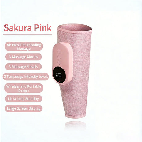 Leg massager - Calf massager - Leg massager for blood circulation -  Cordless massage - Air compression - Relieves leg pain - Adjustable intensity (pink)