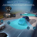 WiFi Car Dash Cam – 3-Channel Wireless Camera with App, Front, Interior, and Rear Cameras, Full HD 1080p, 2-inch IPS Screen, Night Vision, Motion Detection, Loop Recording, 64GB Memory Card Included