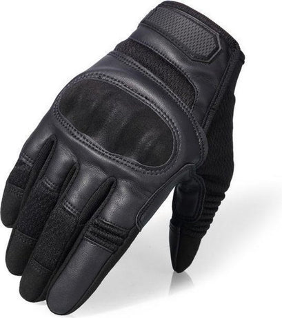 Breathable motorcycle gloves - Black - PU leather - Motorcycling gloves - Size XL - Touchscreen compatible - Protective