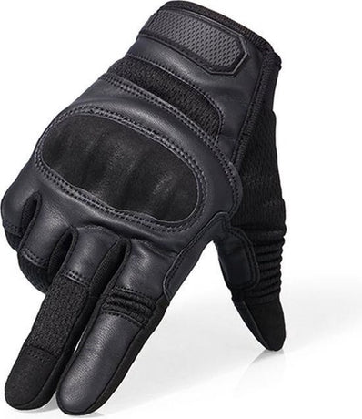 Breathable motorcycle gloves - Black - PU leather - Motorcycling gloves - Size XL - Touchscreen compatible - Protective