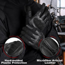Breathable motorcycle gloves - Black - PU leather - Motorcycling gloves - Size XL - Touchscreen compatible - Protective