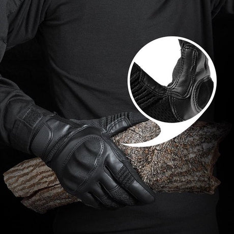 Breathable motorcycle gloves - Black - PU leather - Motorcycling gloves - Size XL - Touchscreen compatible - Protective