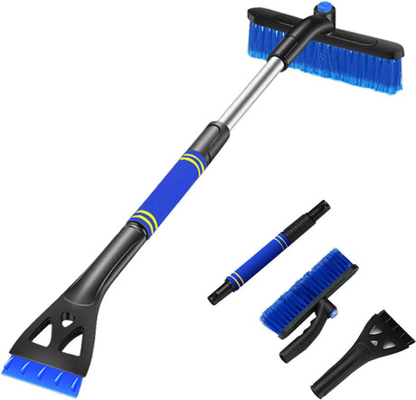 Extendable ice scraper with snow brush - Extra long handle - Telescopic handle - Ice scraper - Snow brush - Car ice scraper - Car window scraper - Snow scraper - Window scraper