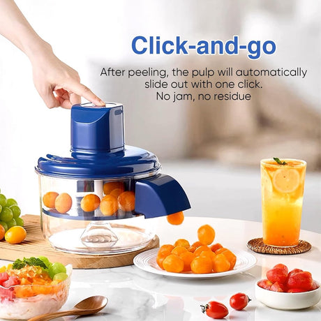 3-in-1 Electric Peeler for Grapes and Garlic - Automatic Peeler - USB Rechargeable Multifunctional Peeler for Small Fruits and Tomatoes - Easy to Use for Home and Commercial Kitchens