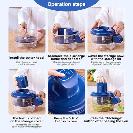 3-in-1 Electric Peeler for Grapes and Garlic - Automatic Peeler - USB Rechargeable Multifunctional Peeler for Small Fruits and Tomatoes - Easy to Use for Home and Commercial Kitchens