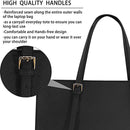 Wrapped Delights - Women's Large Black Shopper Handbag, Leather Shoulder Bag, Work Bag, Large Laptop Bag, Business School Bag (15.6 inches)