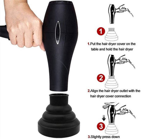 Universal Hair Dryer Diffuser Nozzle - Universal Silicone for Curls, Universal for Brushes