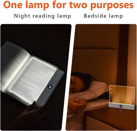 Lampe de lecture plate, lampe de chevet LED , lampe de lecture de livre, lampe de lecture de protection, lampe de lecture de nuit (blanc)