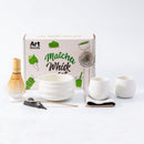 Art Goods Matcha Set 9-Piece – Complete Japanese Tea Set – White Matcha Bowl with Spout, Whisk, Cups & Accessories – Gift for Women