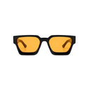 Square sunglasses - Women's sunglasses - Festival sunglasses - Rave sunglasses - Glasses - Thick frame - Black with orange lenses