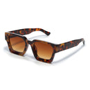 Square sunglasses - Women's sunglasses - Festival sunglasses - Rave sunglasses - Glasses - Thick frame - Leopard print with brown lenses