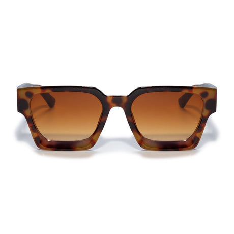 Square sunglasses - Women's sunglasses - Festival sunglasses - Rave sunglasses - Glasses - Thick frame - Leopard print with brown lenses
