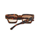Square sunglasses - Women's sunglasses - Festival sunglasses - Rave sunglasses - Glasses - Thick frame - Leopard print with brown lenses