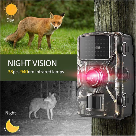 Rechargeable wildlife camera with night vision - 10 x 13.2 cm - IP66 waterproof - 1.3 m range - 1080p - 32 GB SD card included - For wildlife monitoring - For outdoor use