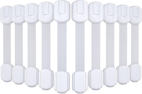 Mogi Products - Child Locks - 10 Pieces - For Cabinets and Drawers - Cabinet Safety - Safety Locks - Adhesive