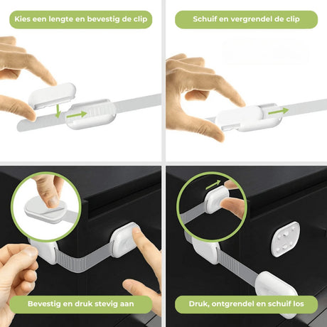 Mogi Products - Child Locks - 10 Pieces - For Cabinets and Drawers - Cabinet Safety - Safety Locks - Adhesive