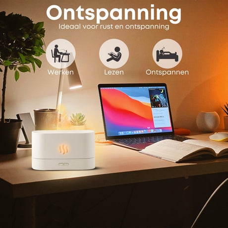 Boostiv Aroma Diffuser - Humidifier - Aromatherapy - Flame Effect - Aroma Diffuser