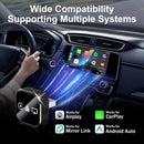 3-in-1 Wireless CarPlay Mirror Link Adapter (version 2026) compatible with iPhone/Apple/Android: automatic connection to your car's screen, dual Wi-Fi 2.4/5 GHz and Bluetooth 5.0, wired to wireless mode (iPhone compatible, 1 piece)
