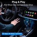3-in-1 Wireless CarPlay Mirror Link Adapter (version 2026) compatible with iPhone/Apple/Android: automatic connection to your car's screen, dual Wi-Fi 2.4/5 GHz and Bluetooth 5.0, wired to wireless mode (iPhone compatible, 1 piece)