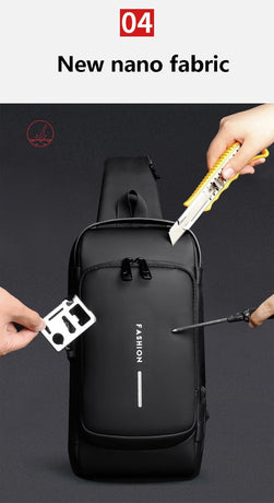 Shoulder Bag - Crossbody Bag - Men's and Women's - Waterproof - Anti-Theft - USB Port -