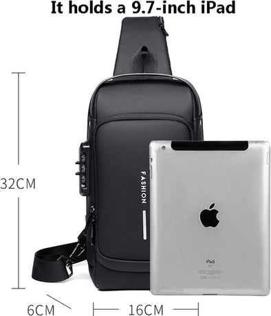 Shoulder Bag - Crossbody Bag - Men's and Women's - Waterproof - Anti-Theft - USB Port -