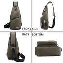 Fanny pack - Shoulder bag - With USB charging port - Men's - Chest bag - Anti-theft - Khaki