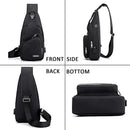Fanny pack - Shoulder bag - With USB charging port - Men's - Chest bag - Anti-theft - Blue