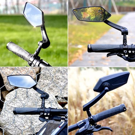 Electric bike rearview mirror, ideal for Father's Day, 360° rotating, compatible with almost all bikes, Allen key included.