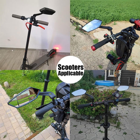 Electric bike rearview mirror, ideal for Father's Day, 360° rotating, compatible with almost all bikes, Allen key included.