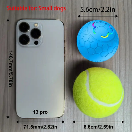 Interactive Dog Toy - Self-Rolling Dog Ball - Durable Automatic Dog Ball, Light Grey - 5.6 cm