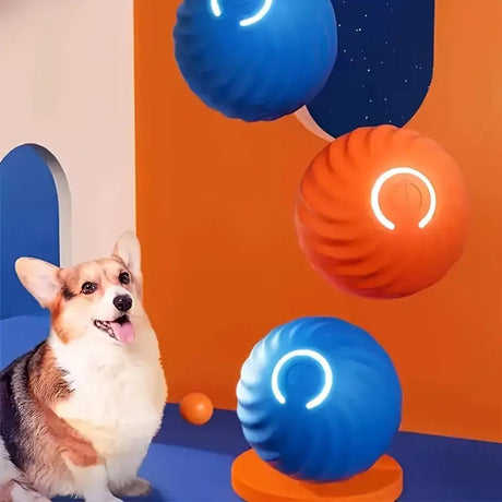 Interactive Dog Toy - Self-Rolling Dog Ball - Durable Orange Automatic Ball - 5 cm