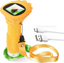 Children's Microscope - Portable Children's Microscope - 0-inch Screen - Digital Microscope - 200x Magnification - USB to PC Port - Pocket Size - Yellow