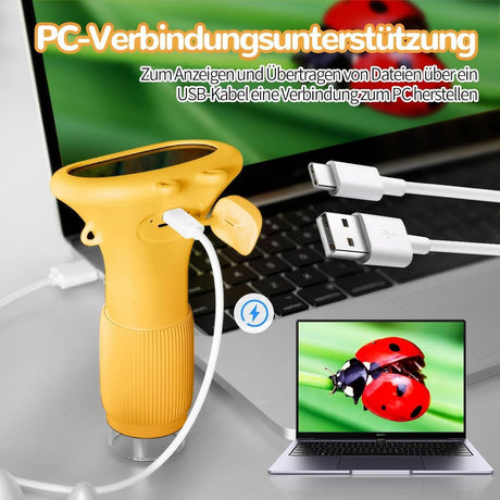 Children's Microscope - Portable Children's Microscope - 0-inch Screen - Digital Microscope - 200x Magnification - USB to PC Port - Pocket Size - Yellow