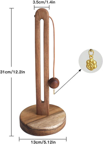 Wooden paper towel roll holder, freestanding farmhouse-style kitchen organizer, compatible with most paper towel rolls