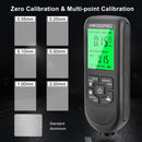 Coating thickness gauge - Paint thickness gauge - Digital coating thickness gauge - Car paint thickness gauge - Measuring range 0 to 2000 µm - Car paint gauge with portable cable - Black