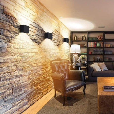 Wall light - cube lamp - Outdoor lamp - for indoor and outdoor use - black - industrial - LED lamp - 10×10 cm - 12 watt