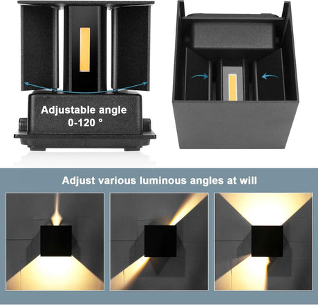 Wall light - cube lamp - Outdoor lamp - for indoor and outdoor use - black - industrial - LED lamp - 10×10 cm - 12 watt